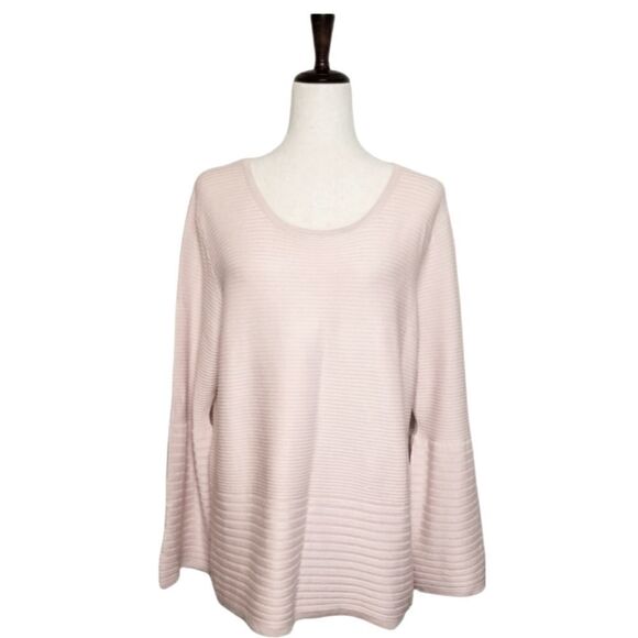 Calvin Klein Sweaters - Calvin Klein Blush Bell Sleeved Ribbed Sweater Size XL